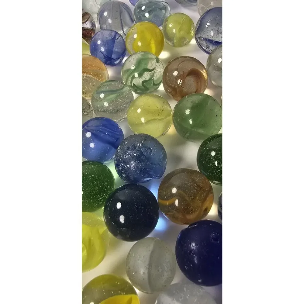 Lot Of 64 Vintage Mid Size Multicolor Glass Marbles